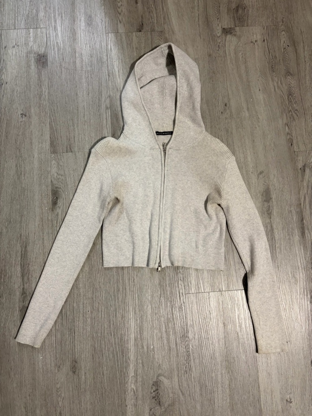 Brandy Melville Ribbed Zip Hoodie